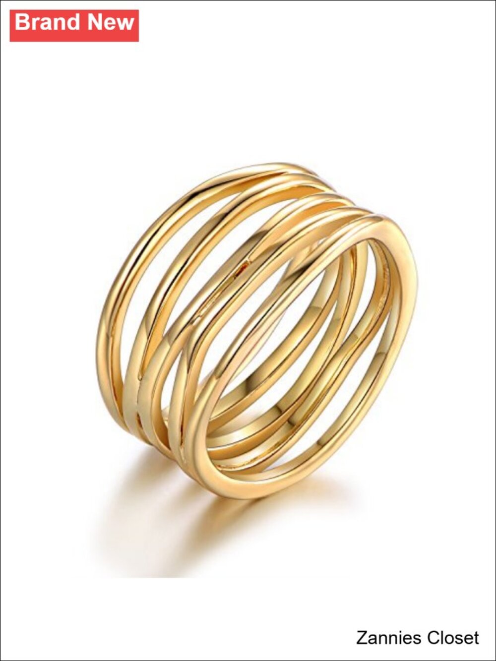 💍 Barzel 18K Gold Plated Statement Ring Size 9 Made in Brazil